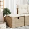 vidaXL Sgabello Giardino con Cuscino Beige 55x55x37 cm in Polyrattan