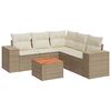 vidaXL Set Divano da Giardino 6 pz con Cuscini Beige in Polyrattan