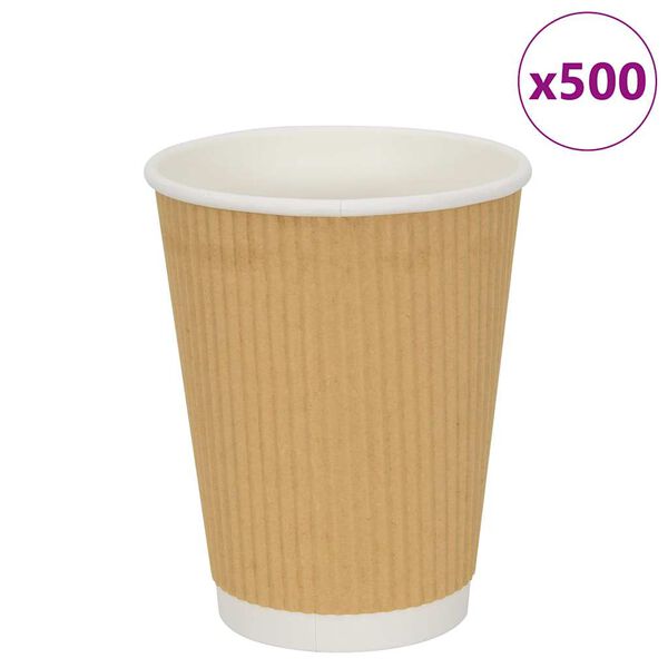 vidaXL Bicchieri da Caff&egrave; in Carta 500 pz 12oz 300ml Marrone