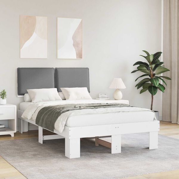 vidaXL Letto con Testiera Rivestita Grigio chiaro 120 x 190 cm