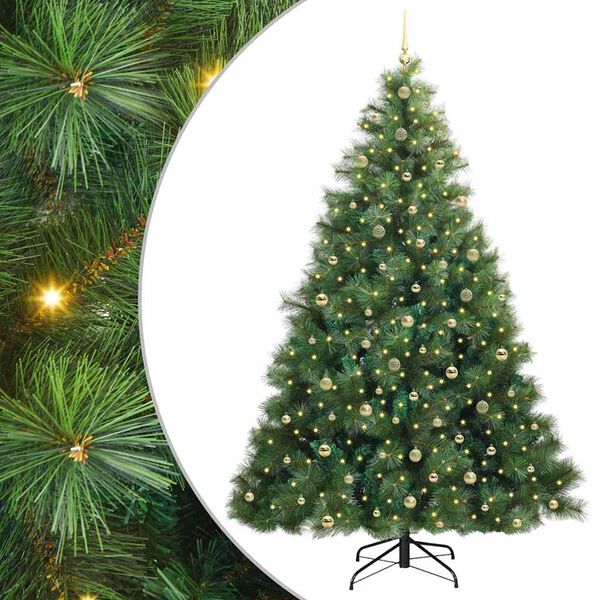 vidaXL Albero di Natale artificiale con 300 LED Verde 240 cm PE e PVC