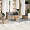 vidaXL Set Divano da Giardino 6 pz con Cuscini Beige Misto Polyrattan