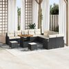 vidaXL Set Divano da Giardino con cuscino 13 pcs Nero polyrattan