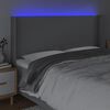 vidaXL Testiera a LED Grigio Chiaro 163x16x118/128 cm in Tessuto
