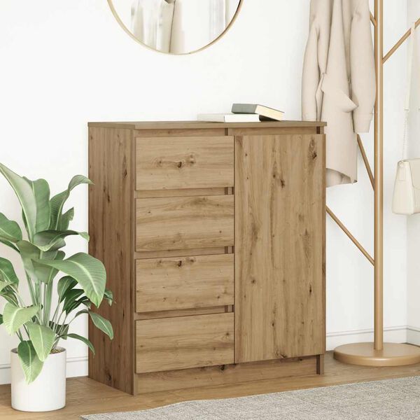 vidaXL Credenza con Cassetti Rovere Artigianale 71x35x84 cm Truciolato