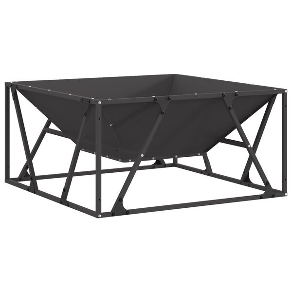vidaXL Focolare Nero 80 x 80 x 40 cm Acciaio