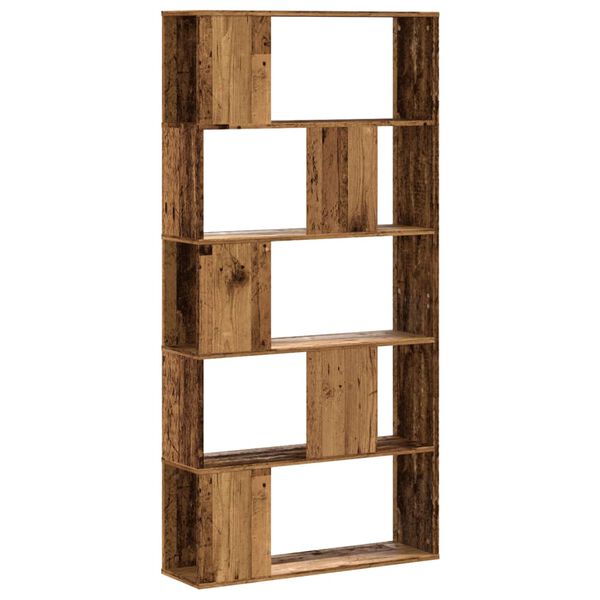 vidaXL Libreria 5 Ripiani Legno Vecchio 80,5x23,5x162,5cm Multistrato