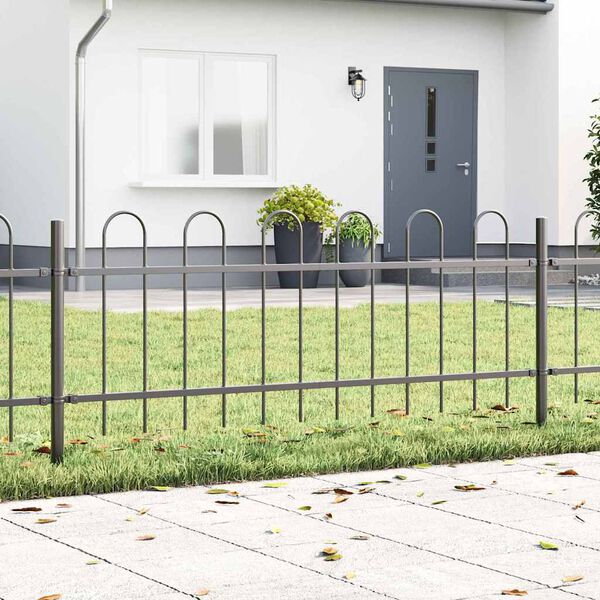 vidaXL Recinzione per Giardino 4 pcs Grigio 6,8 x 0,6 m