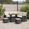 vidaXL Set Divano da Giardino 9 pcs Nero e Crema polyrattan