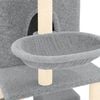 vidaXL Albero per Gatti con Tiragraffi in Sisal Grigio Chiaro 180 cm