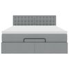 vidaXL Pouf Letto con Materasso e LED Grigio Chiaro 140x190 cm