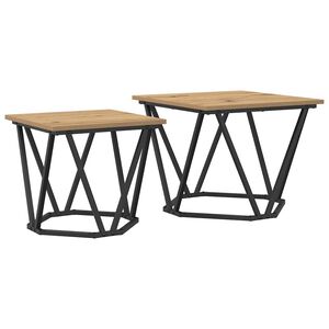 vidaXL Set tavolini 2 pz Rovere artigianale 50 x 50 x 40 cm