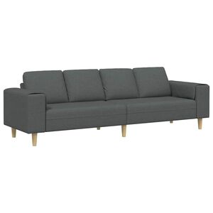 vidaXL Divano per Soggiorno Grigio scuro 250 x 77 x 76 cm Poliestere