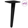 vidaXL Piedini in Piedi 12 pz Nero 56 x 56 x 100 mm Ferro