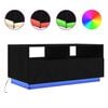 vidaXL Tavolino da Soggiorno con Luci LED Rovere Nero 90x49x40 cm