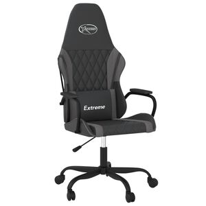 vidaXL Sedia da Gaming Massaggiante Nero e Grigio in Similpelle