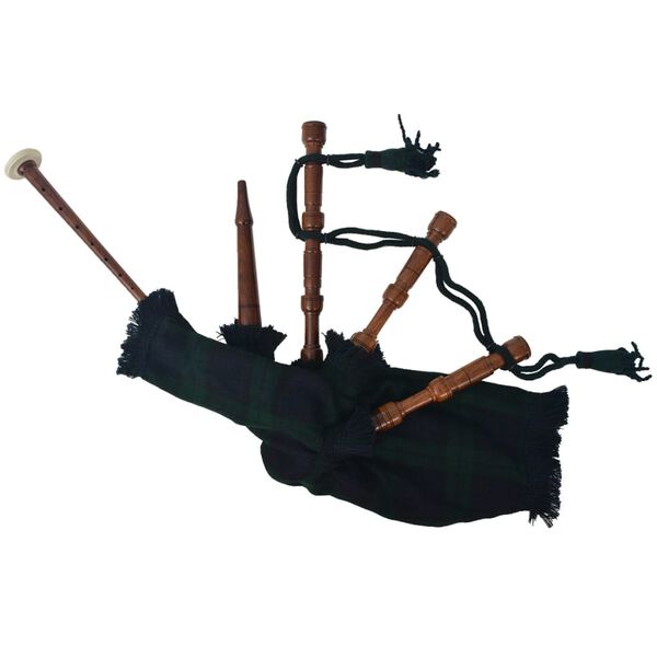 vidaXL Cornamusa Scozzese per Bambini in Watch Tartan Nero e Verde