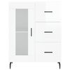 vidaXL Credenza 69,5x34x90 cm in Legno Multistrato Bianco Lucido