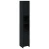 vidaXL Mobile da Bagno con porta Rovere Nero 30 x 30 x 183,5 cm