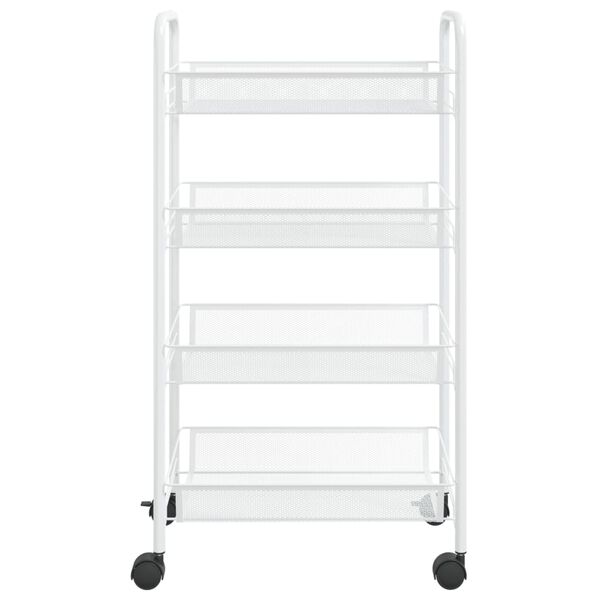 vidaXL Carrello da Cucina con 4 Ripiani Bianco 46x26x64 cm in Ferro