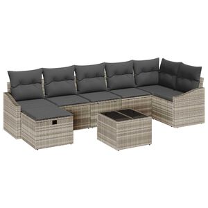 vidaXL Set di divani con cuscino con archiviazione 8 pcs polyrattan