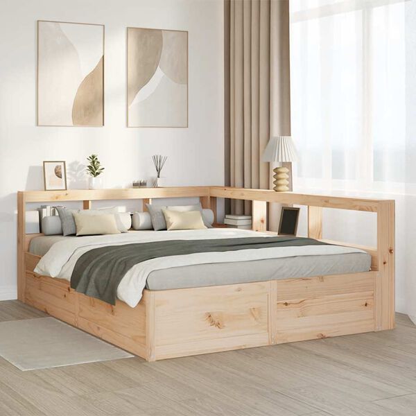 vidaXL Letto Libreria senza Materasso 150x200 cm in Legno di Pino