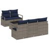 vidaXL Set di divani 6 pcs Grigio e Blu Navy polyrattan