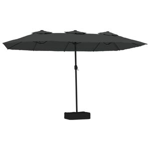 vidaXL Ombrellone a Doppia Testa con LED Antracite 449x265 cm