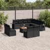 vidaXL Set Divani da Giardino 12 pz con Cuscini Nero in Polyrattan
