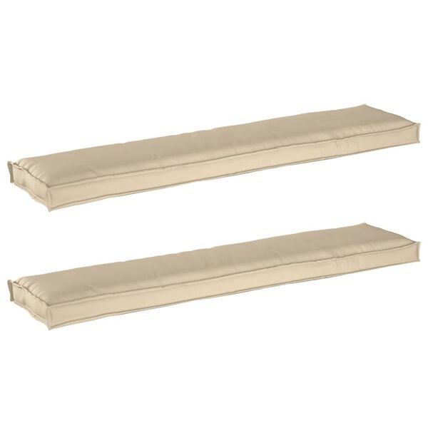 vidaXL Set di Cuscini per Pallet 2 pcs Beige 180 x 40 x 8 cm
