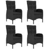 vidaXL Set Mobili da Pranzo per Giardino 5 pz Nero