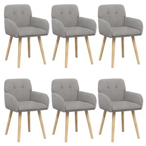 vidaXL Sedie da pranzo 6 pz Boucl&eacute; Grigio Chiaro 59 x 57 x 85 cm