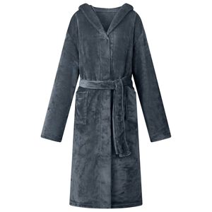 vidaXL Accappatoio con Cappuccio Blu navy S Flanella