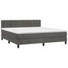 vidaXL Letto a Molle con Materasso e LED Grigio Scuro 160x200 cm