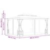 vidaXL Gazebo con Rete 300x400x265 cm Crema