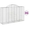 vidaXL Cesti Gabbioni ad Arco 6 pz 200x50x120/140 cm Ferro Zincato