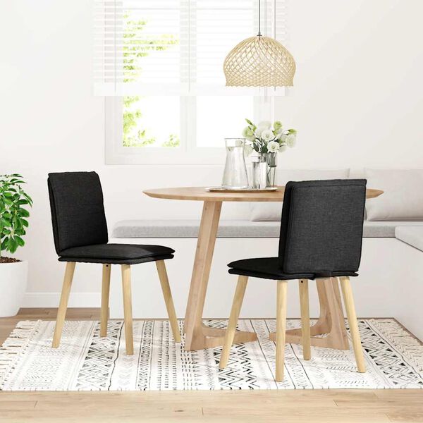 vidaXL Sedie da Pranzo 2 pz Nere in Tessuto