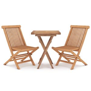 vidaXL Set da Pranzo per Giardino 3 pz in Legno Massello di Teak