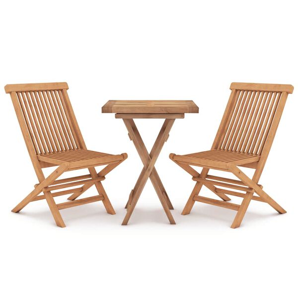 vidaXL Set da Pranzo per Giardino 3 pz in Legno Massello di Teak