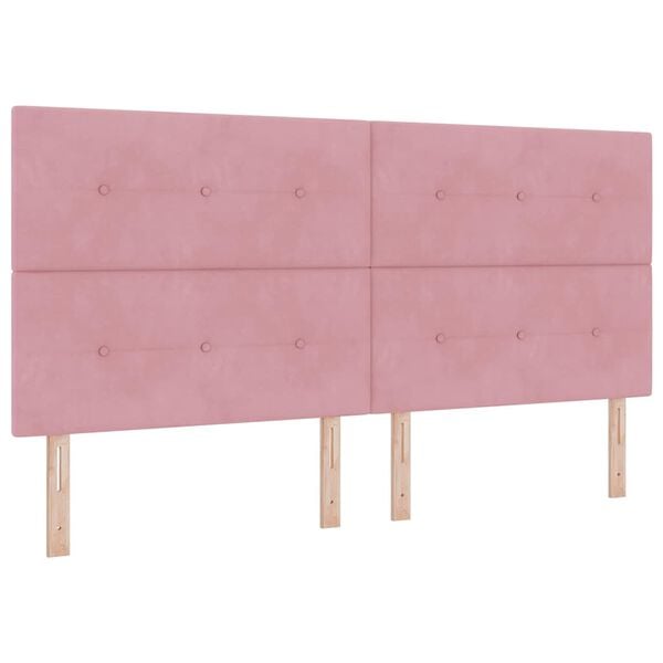 vidaXL Letto a molle con materasso Rosa 200 x 200 cm Poliestere