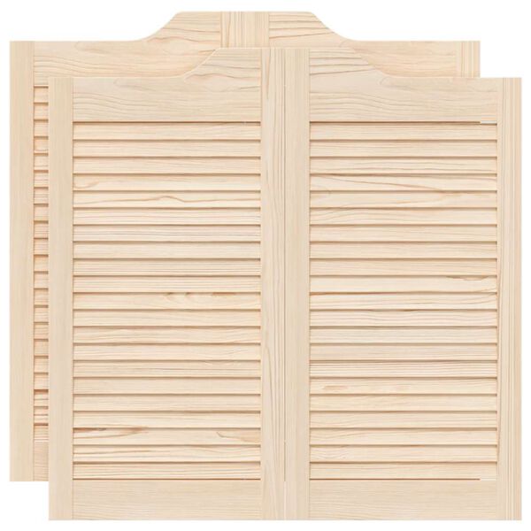 vidaXL Porte a Battente 2-Paio Design a Lamelle 80x80 cm Legno di Pino
