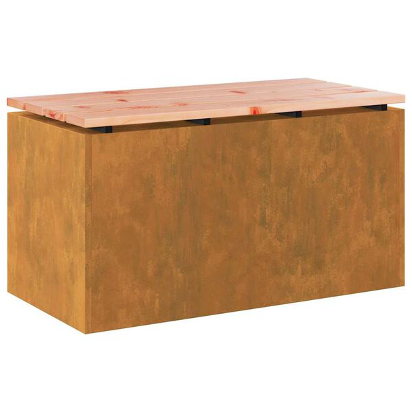 vidaXL Panchina da giardino Ruggine 80 x 40 x 43 cm acciaio corten
