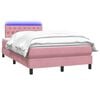 vidaXL Letto a Molle con Materasso e LED Rosa 120x220 cm in Velluto