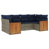 vidaXL Set Divani da Giardino 6 pz con Cuscini Grigio in Polyrattan