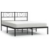 vidaXL Giroletto con Testiera in Metallo Nero 120x200 cm
