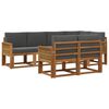 vidaXL Set di divani da esterno 7 pcs Naturale e Antracite Poliestere
