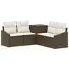 vidaXL Set di divani 5 pz Marrone e Bianco Crema