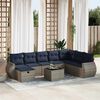 vidaXL Set Divano da Giardino 9 pz con Cuscini Grigio in Polyrattan