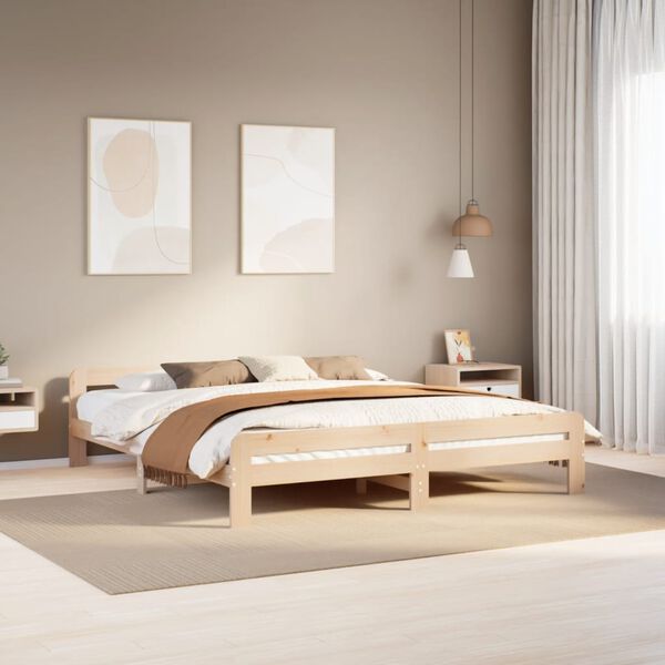 vidaXL Letto senza Materasso 200x200 cm in Legno Massello di Pino