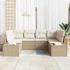 vidaXL Set Divano da Giardino con cuscino 6 pcs Beige polyrattan